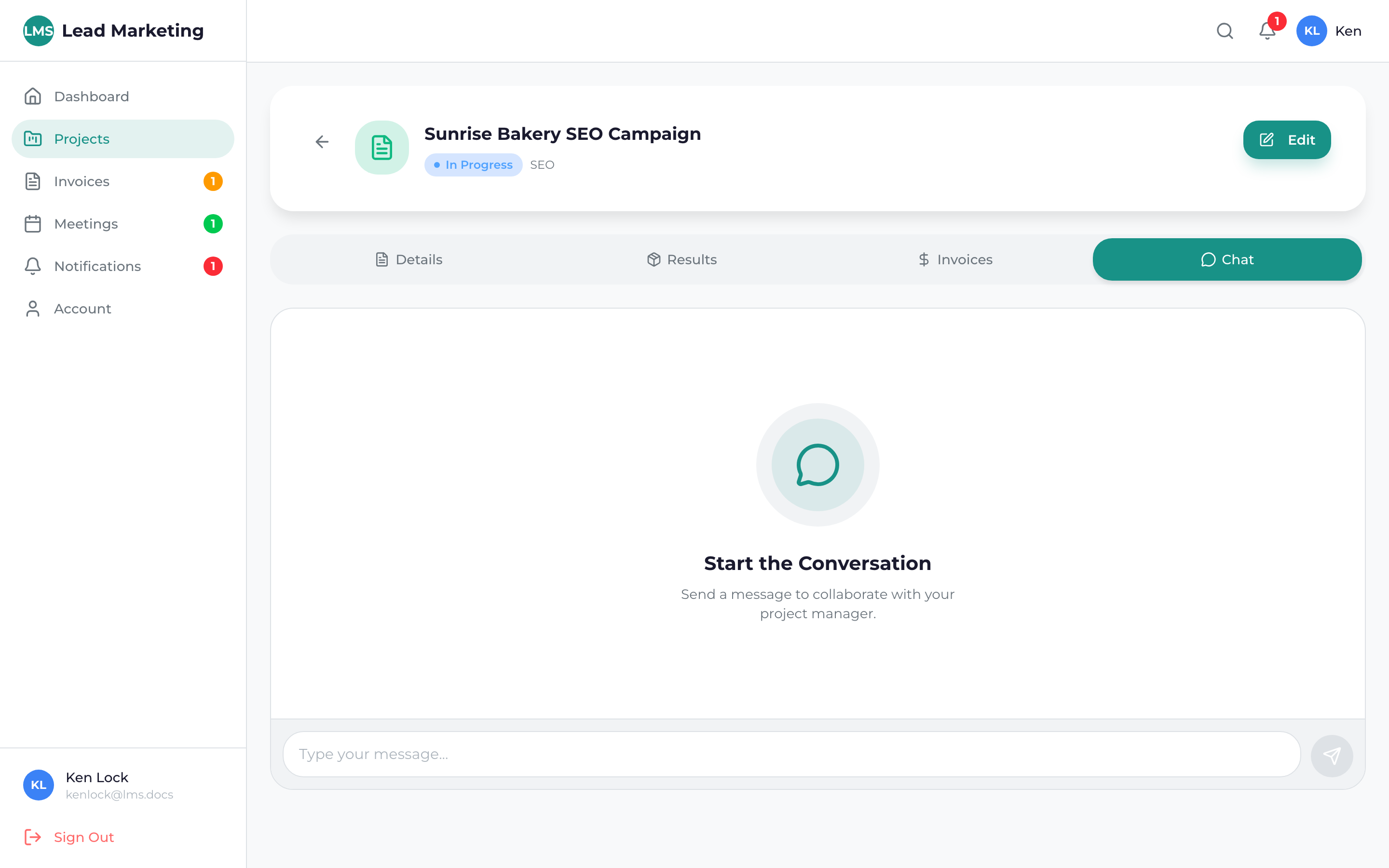 Project chat interface