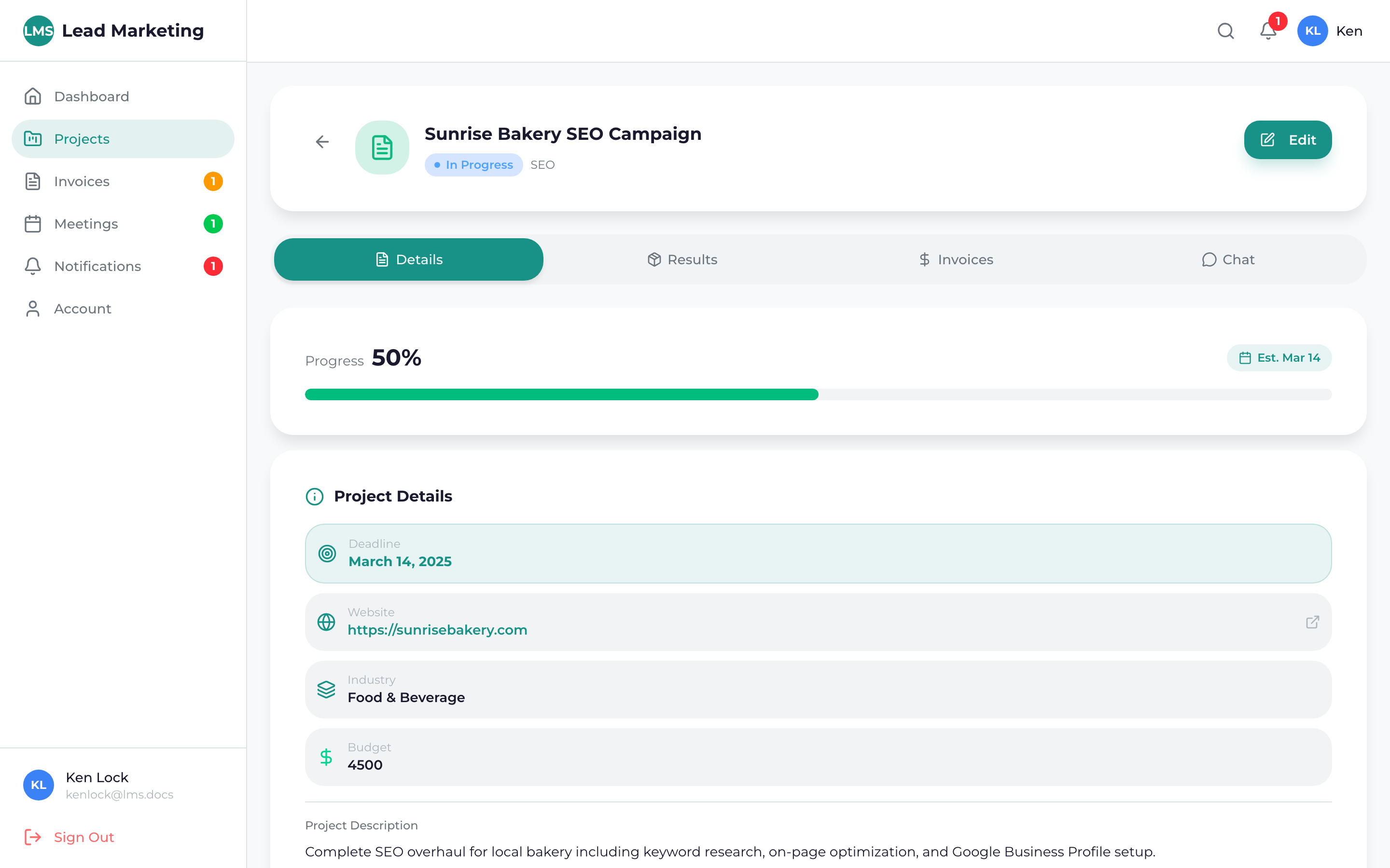 Project timeline view