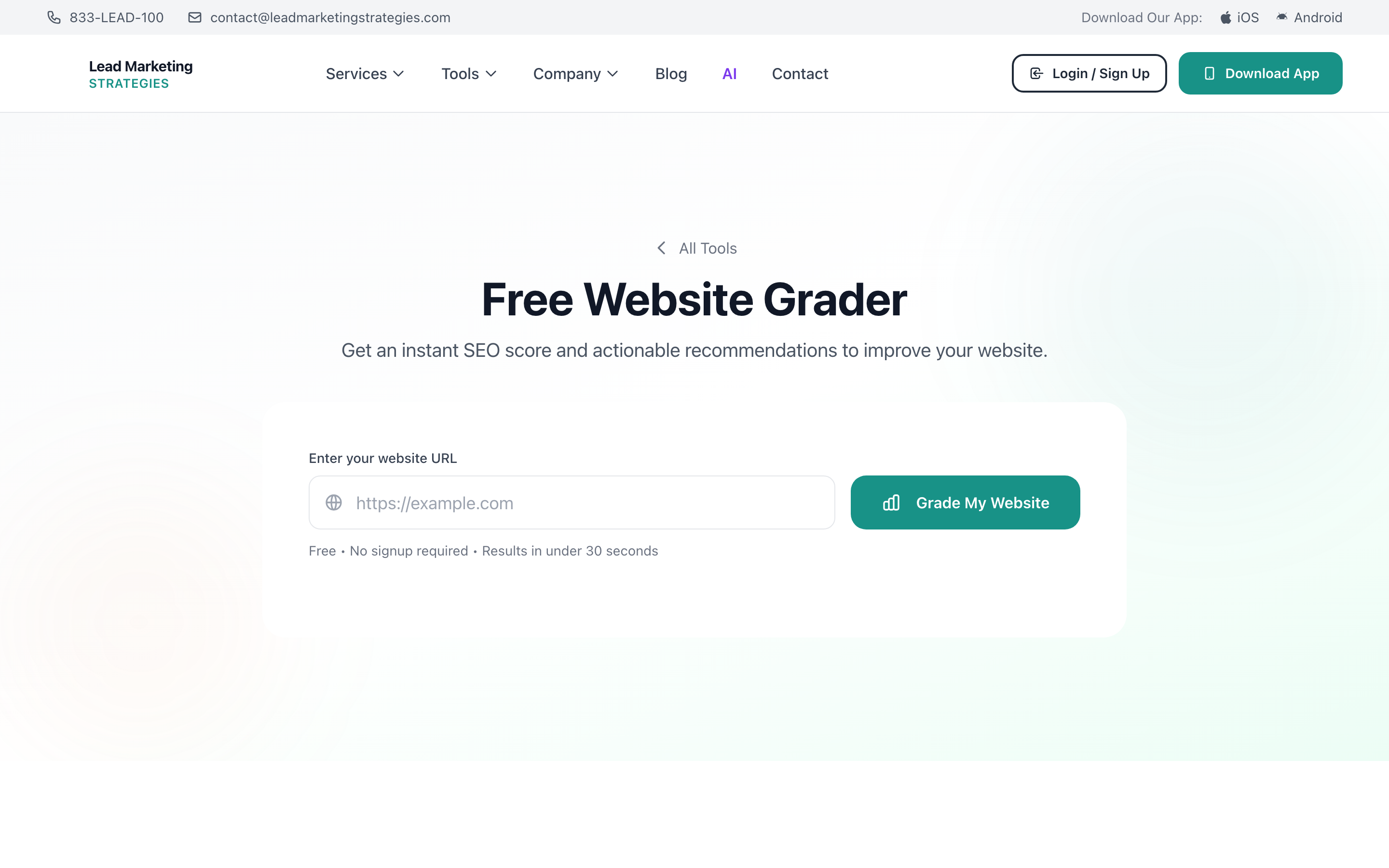 Website Grader Tool