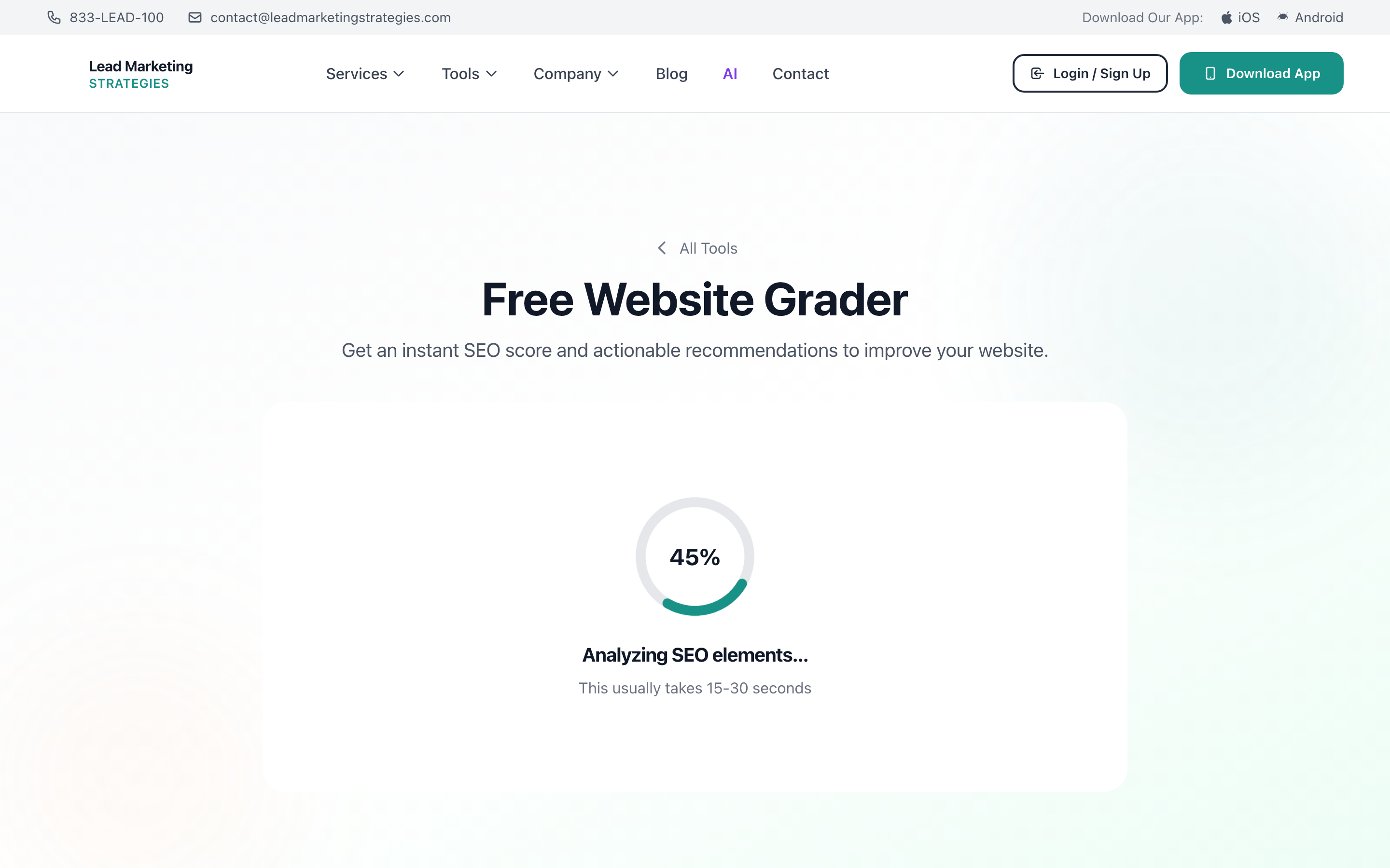 Website Grader Loading