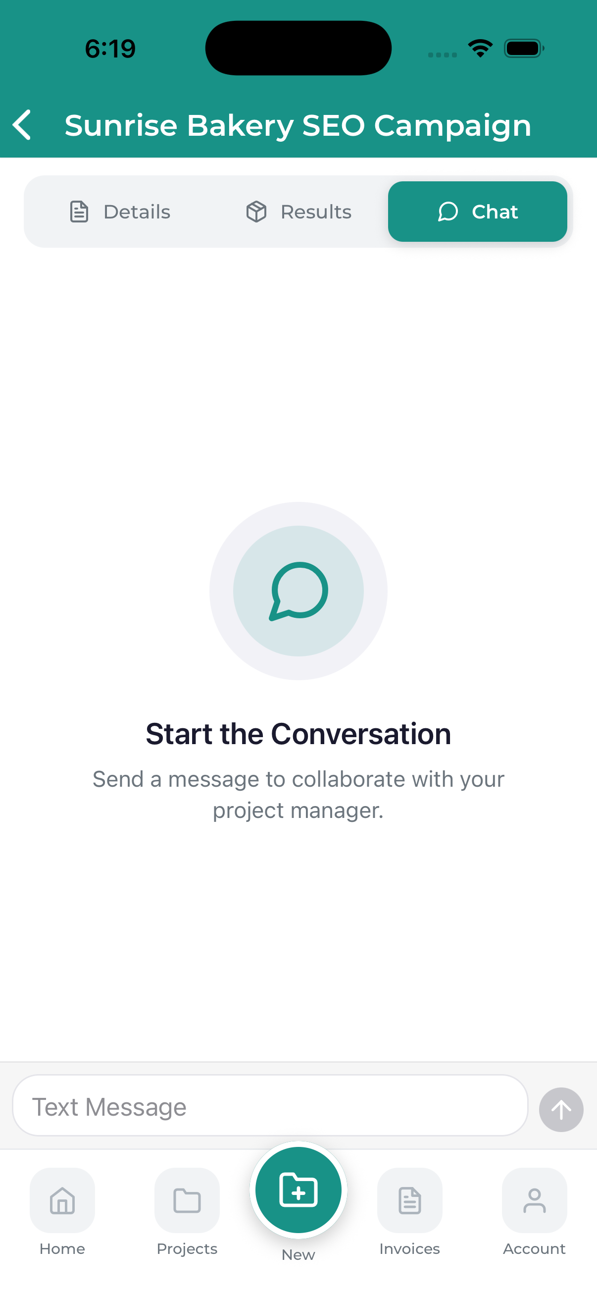 Mobile app project chat