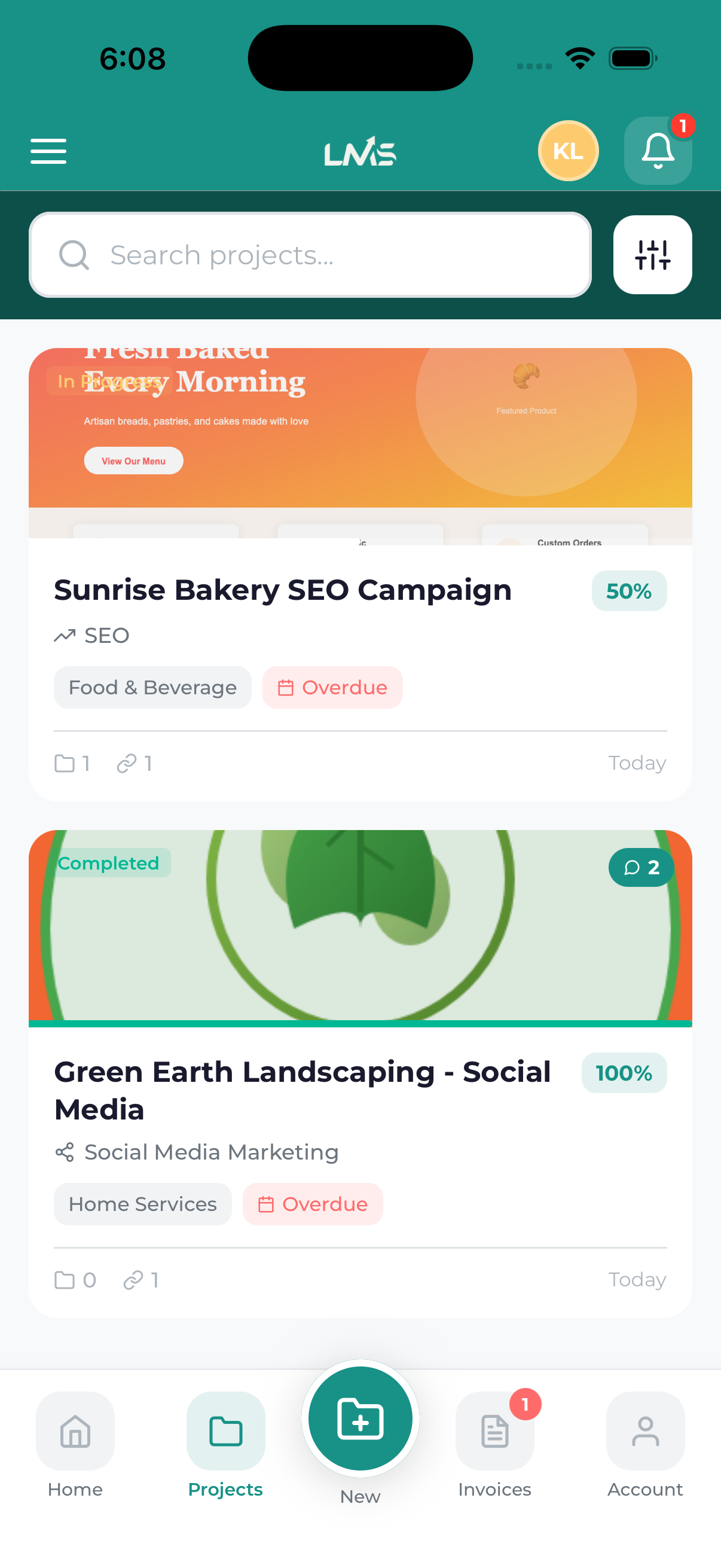 Mobile app projects list