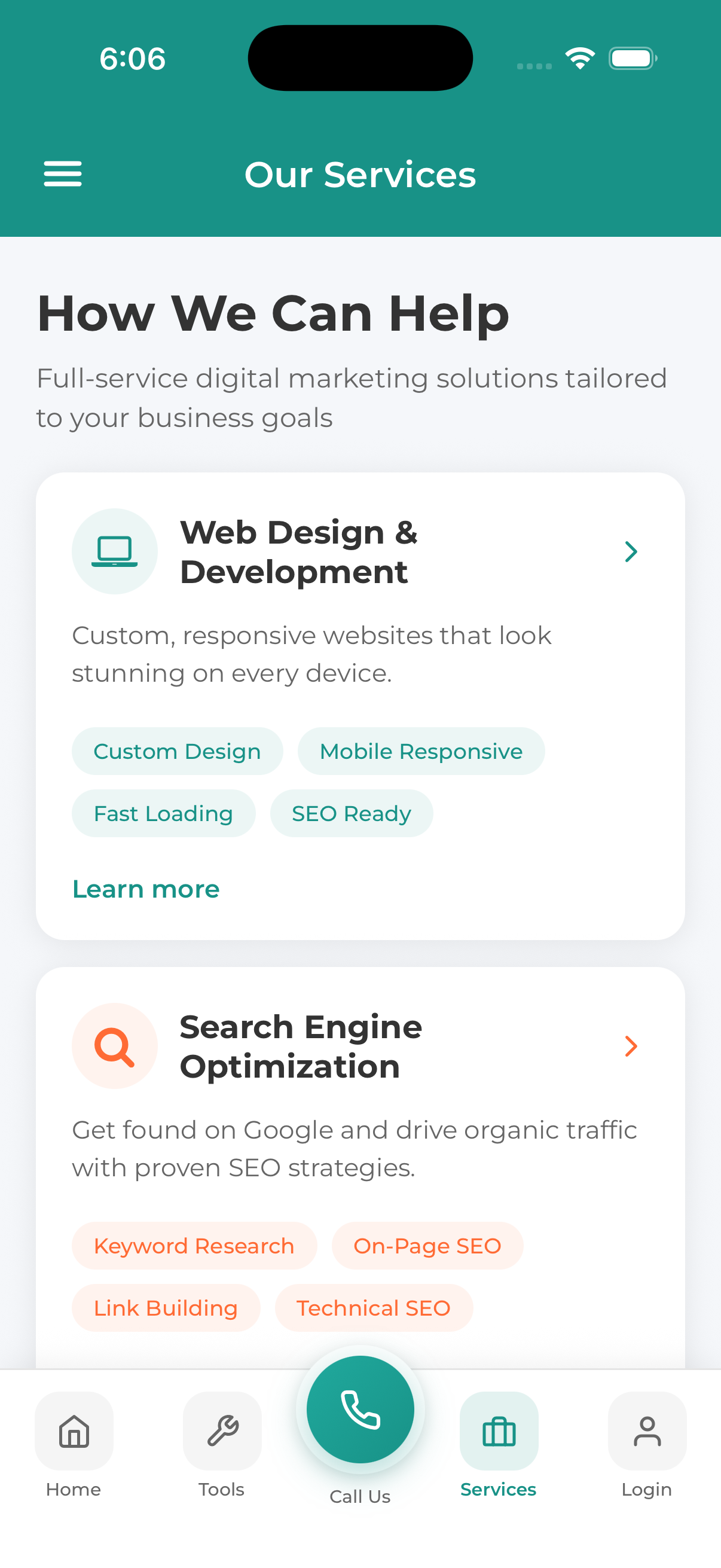 Mobile app services list